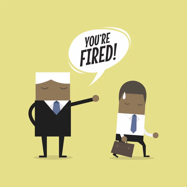 Angry Boss Firing Employee Unemployment Crisis Jobless Employee Job Reduction — Stock Vector