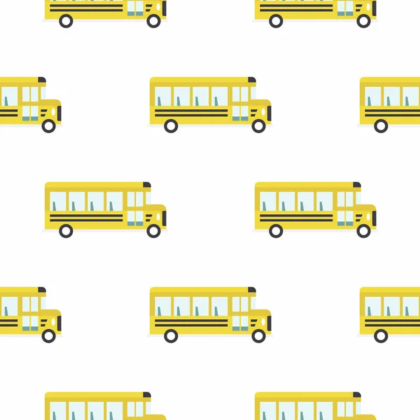 Autobus Scolaire Jaune Motif Sans Couture Vecteur — Image vectorielle