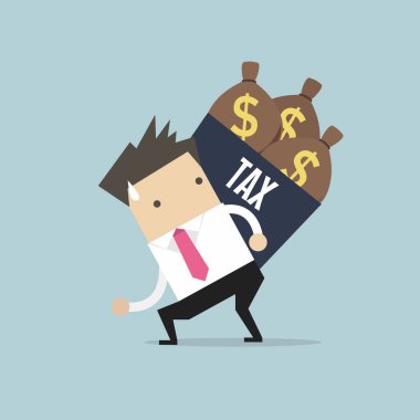 Para çantası ile işadamı omuz vergi kutu.