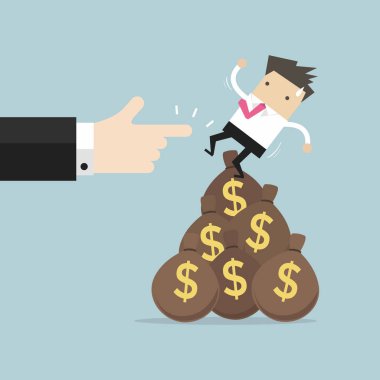 Para çantasından düşen işadamı.