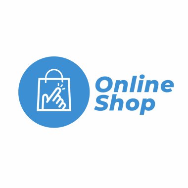 Online Shop Logo şablonu tasarlıyor. Vektör
