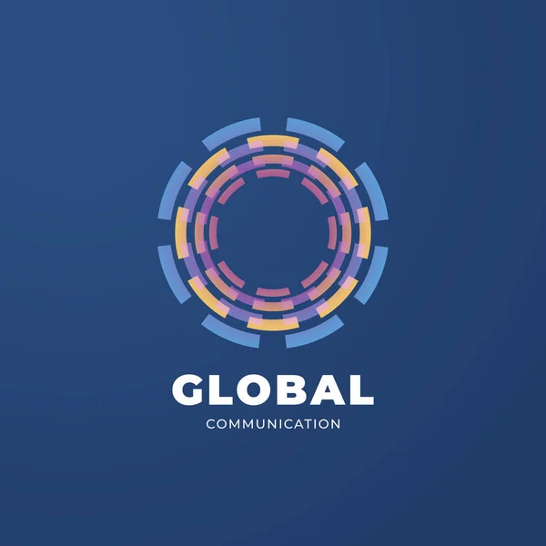 Szablon Logo Cyfrowej Komunikacji Globalnej Wektor — Wektor stockowy