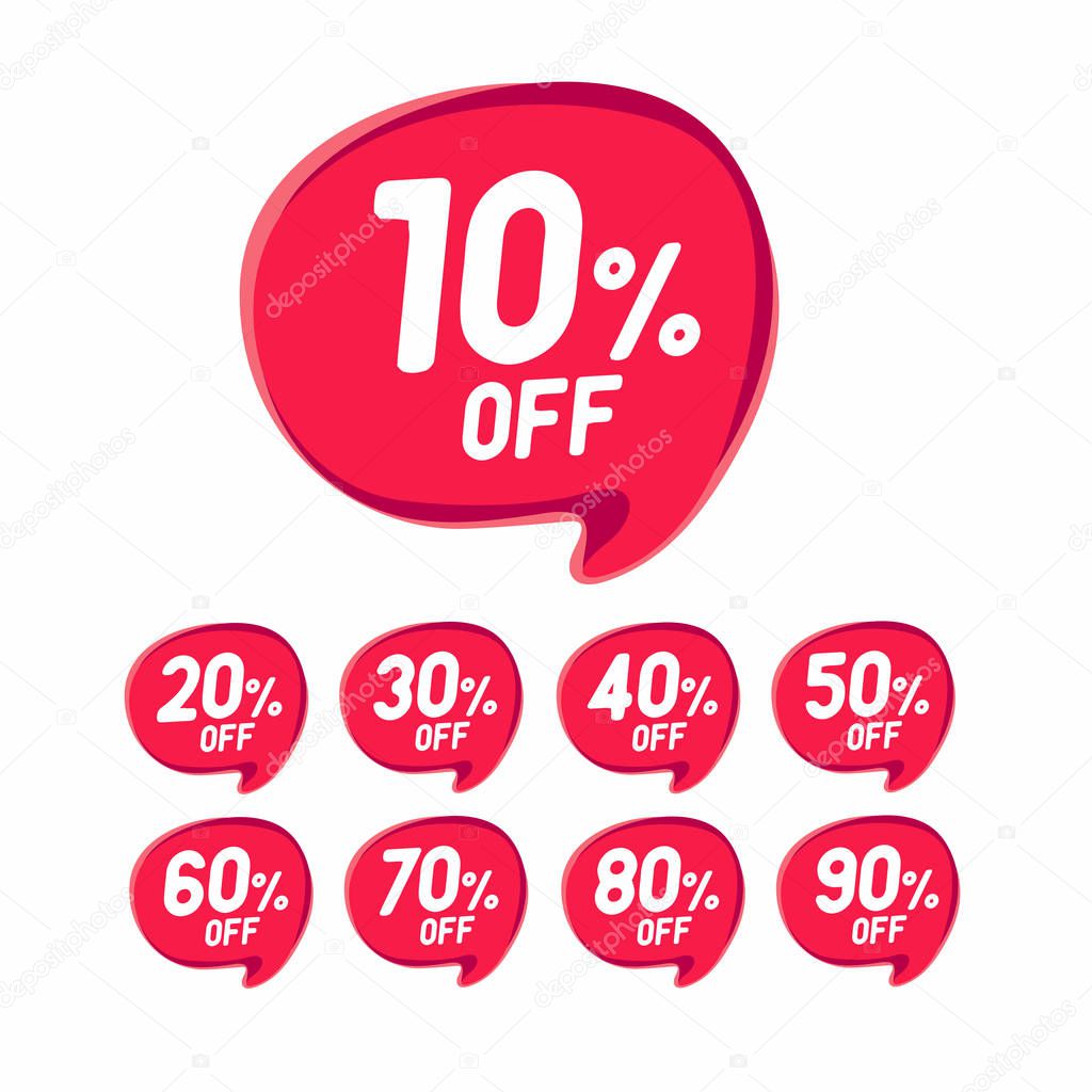 Sale Discount Banner. Discount offer price tag. Special offer sale red label. Vector Modern Sticker. vector
