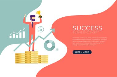 Başarılı bir iş adamı Ödülü ile kutluyor. İşadamı bir ödül kazanır ve tebrikler afiş kabul eder.