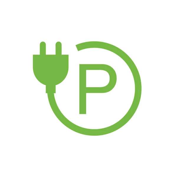 Yeşil Park şarj istasyonları sembolü. Elektrikli araba şarj noktası işareti.