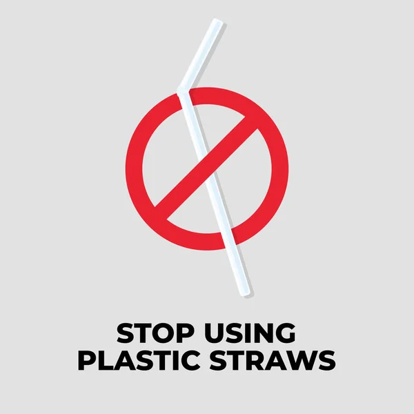 Σταματήστε Χρησιμοποιείτε Πλαστικά Καλαμάκια — Διανυσματικό Αρχείο