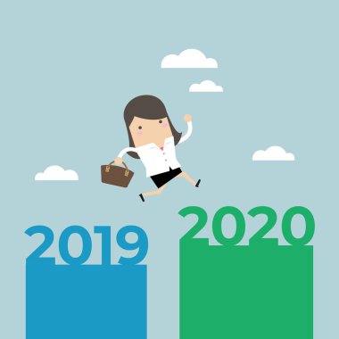 İş kadını için 2020 2019 atlamak.