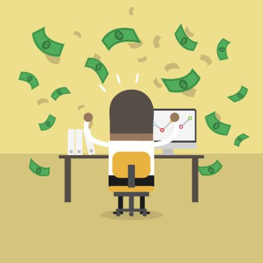 Başarılı bir online iş ile Afrika işadamı.