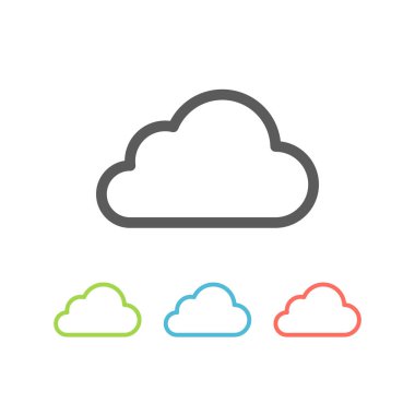 Bulut simgesi düz çizgi.