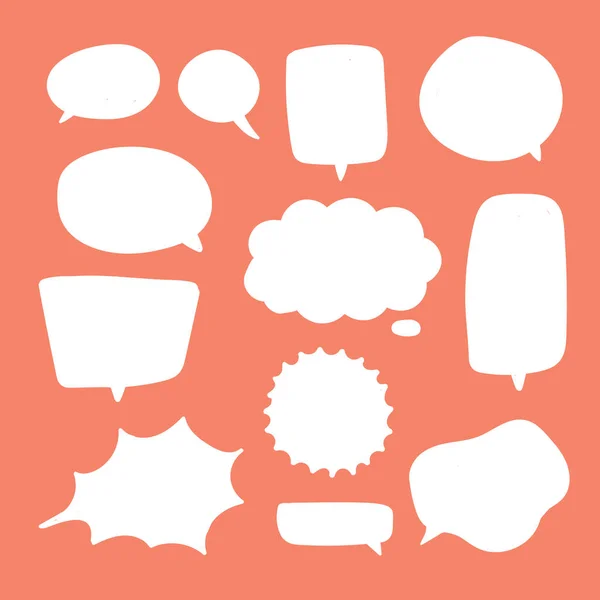 Blank white speech bubbles. Thinking balloon talks bubbling chat comment cloud comic retro shouting voice shapes.