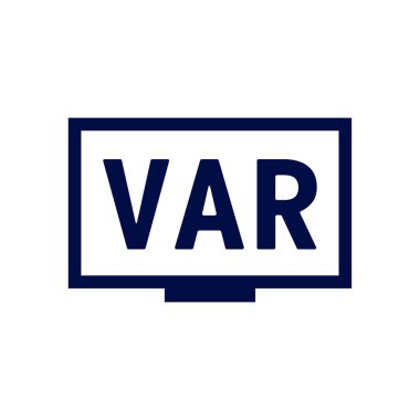 VAR, Video Assistant Referee icon for soccer or football match. clipart