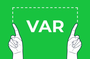 VAR referee hands sign. clipart