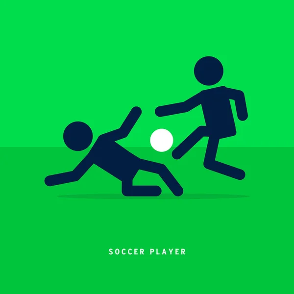 Stick Figures Soccer Football Players — Stock Vector