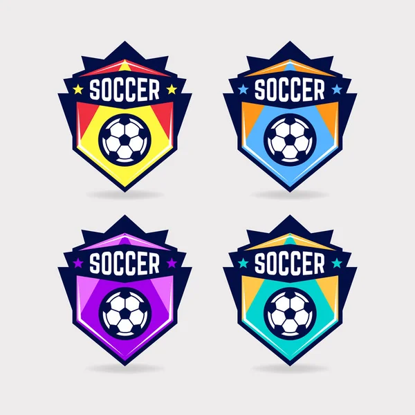 Logotipo Fútbol Club Fútbol Signo Insignia Conjunto — Vector de stock