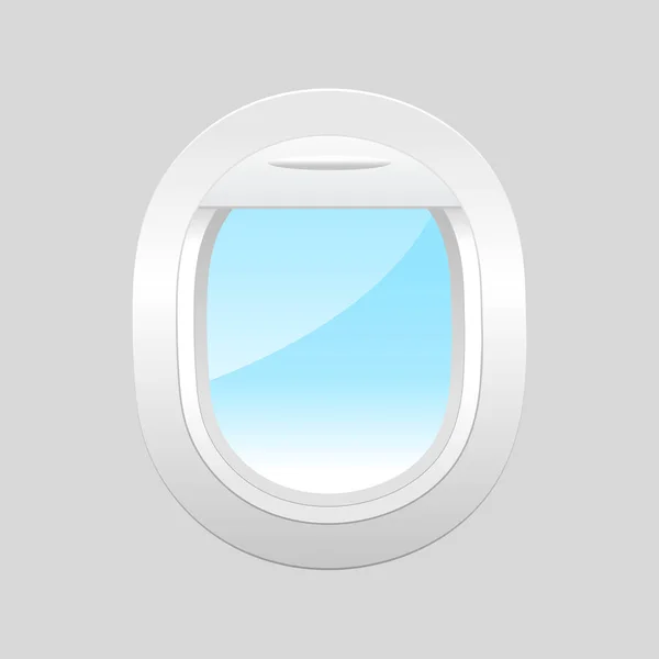 ビュー内の飛行機の窓 曇り青空と飛行機の窓 航空機ウィンドウのテンプレート — ストックベクタ