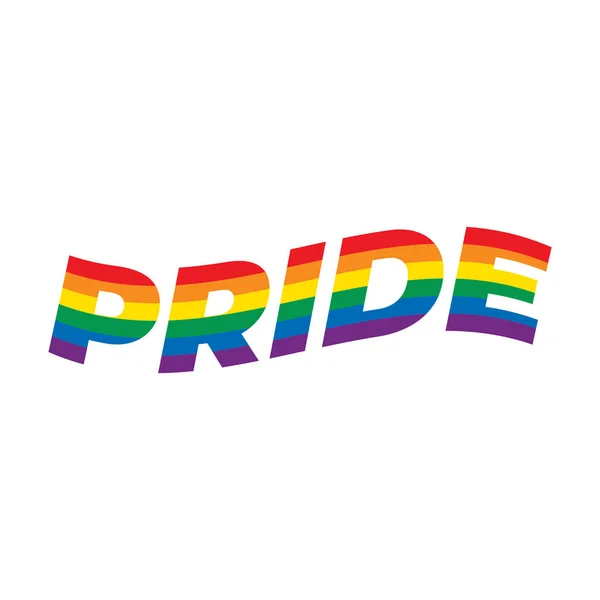 Texto Del Orgullo Lgbt Rainbow Flag Los Colores Reflejan Diversidad — Vector de stock