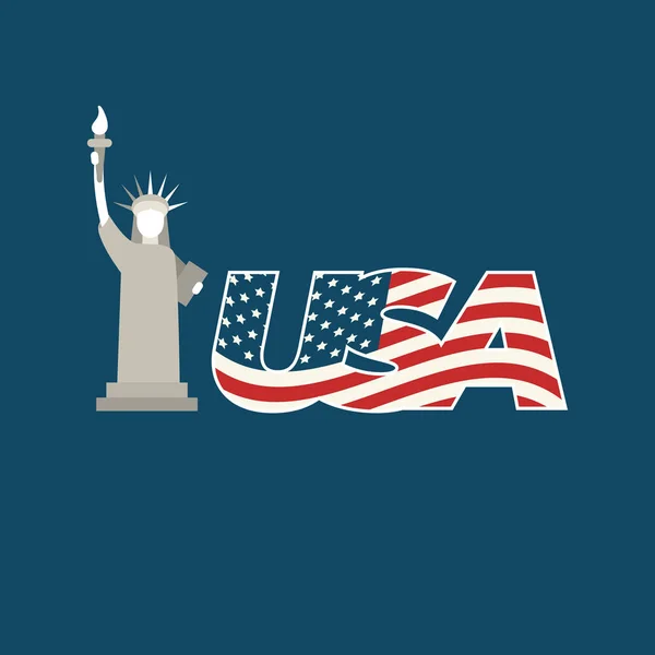 Statua Della Libertà Usa Luglio Giorno Dell Indipendenza — Vettoriale Stock