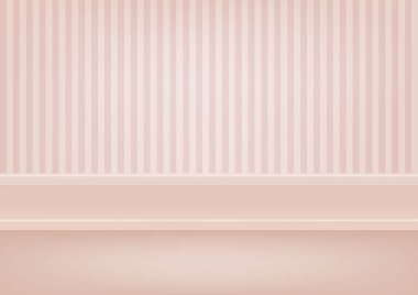 Boş pastel pembe raf, ürün görüntülemek için mock up.