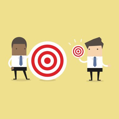 Farklı hedef büyük ve küçük Afrikalı işadamı.