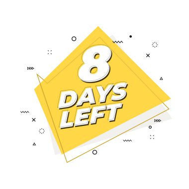 8 gün sol afiş. Geometrik Memphis tarzı.