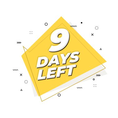 9 gün sol afiş. Geometrik Memphis tarzı.