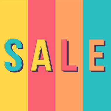 Satış afiş şablonu tasarımı. Retro poster tasarım tarzında Afişler