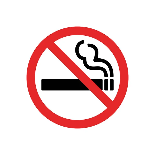 Nincs Dohányzás Jel Dohányzás Nem Engedélyezett Elszigetelt Fehér Háttér — Stock Vector