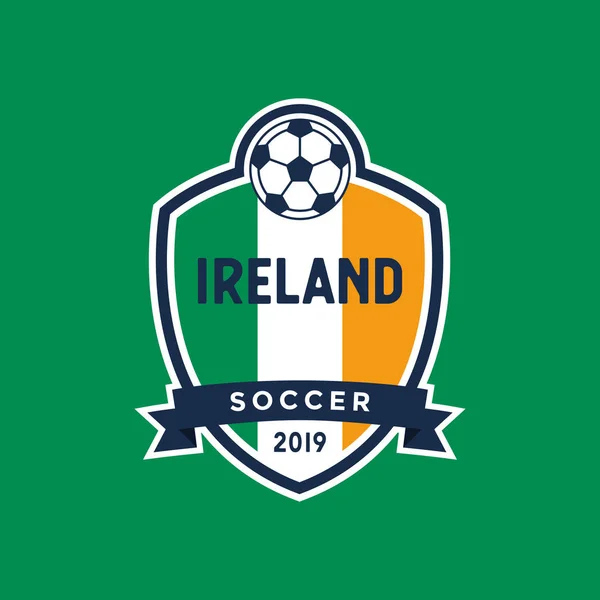 Ierland Vlag Kampioenschap Voetbal Crest — Stockvector