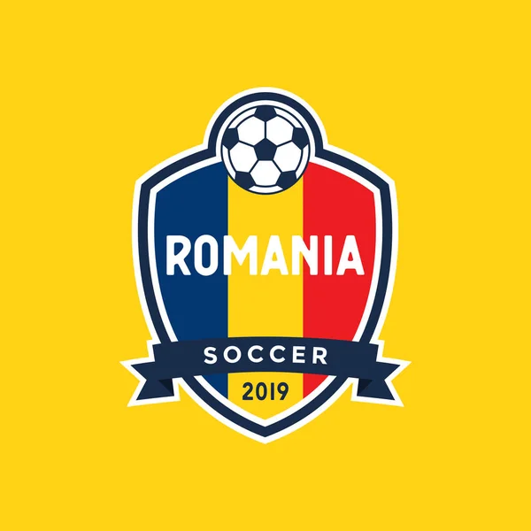 Roemenië Vlag Kampioenschap Voetbal Crest — Stockvector
