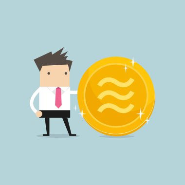 Altın Terazi sikkesi olan işadamı. Kripto para sanal elektronik para.