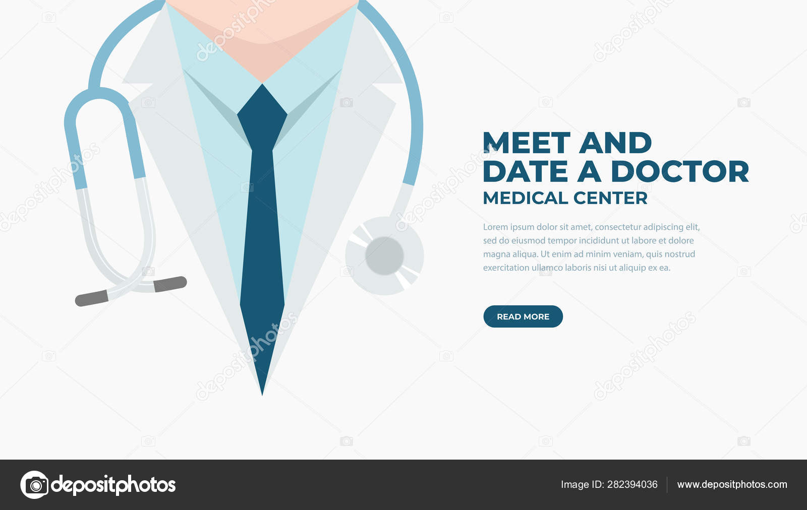 Download Doctor In Lab Coat With Stethoscope Medical And Health Care Banner Stock Vector Royalty Free Vector Image By C Inueng 282394036