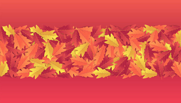 Colorful autumn leaves banner background.