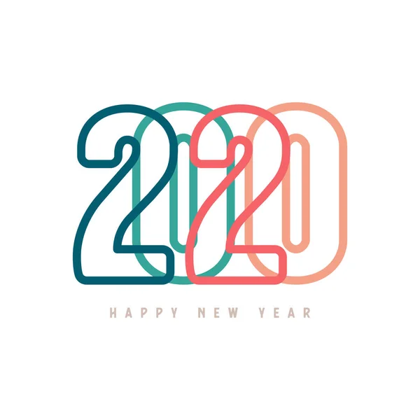 Colorful Happy New Year 2020 Text Design — Stock Vector