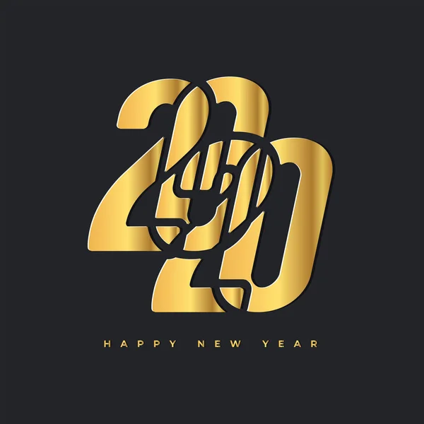 2020 Bonne Année Logo Graphiques Texte Célébration — Image vectorielle