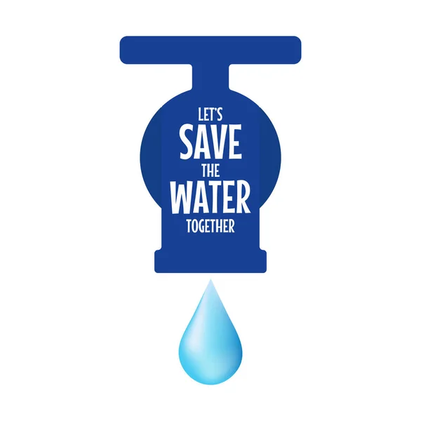 Salvar Conceito Água Dia Mundial Água — Vetor de Stock