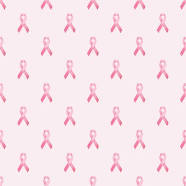 Pembe arka plan üzerinde pembe kurdele meme kanseri farkındalık dikişsiz desen.