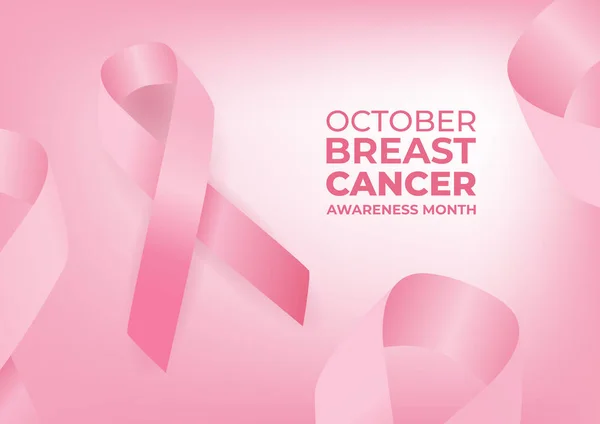 Bröst Cancer Medvetenhet Ribbon Bakgrund Världs Bröst Cancer Dag Concept — Stock vektor