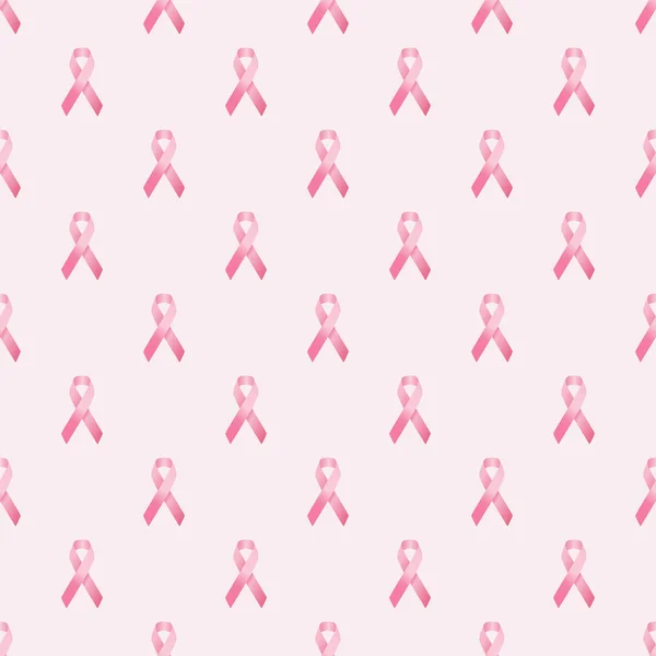 Bezproblémový Vzor Růžové Stuhy Růžovém Pozadí Vědomím Rakoviny Prsu — Stockový vektor