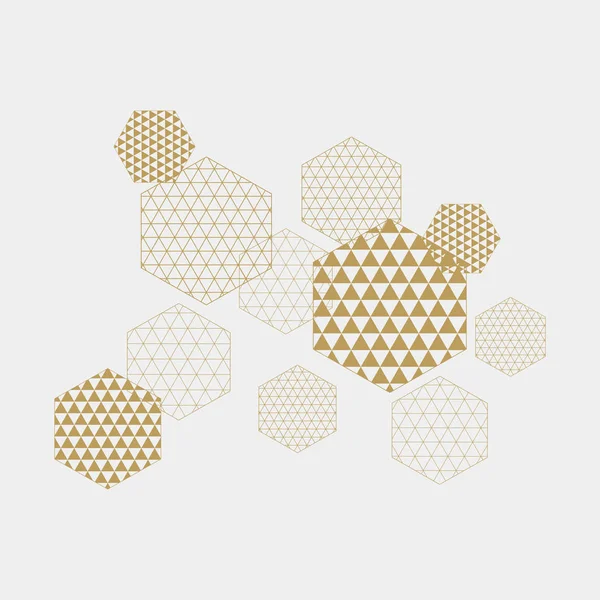 Composición Geométrica Abstracta Con Hexágonos Decorativos — Vector de stock