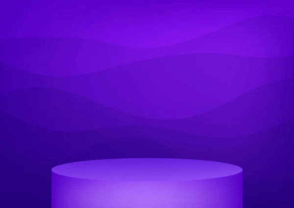 Leere Podium Studio Violetten Hintergrund Für Produktpräsentation Mit Kopierraum Showroom — Stockvektor