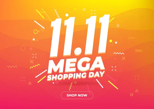 Mega Shopping Day Sale Poster Oder Flyer Design Global Shopping — Stockvektor