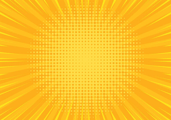 Поп-арт желтый комикс фон. Абстрактный зум-баннер в стиле мультфильма.