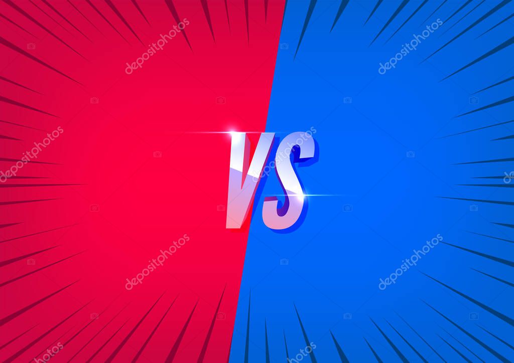 Versus red and blue screen. Fight backgrounds against each other.