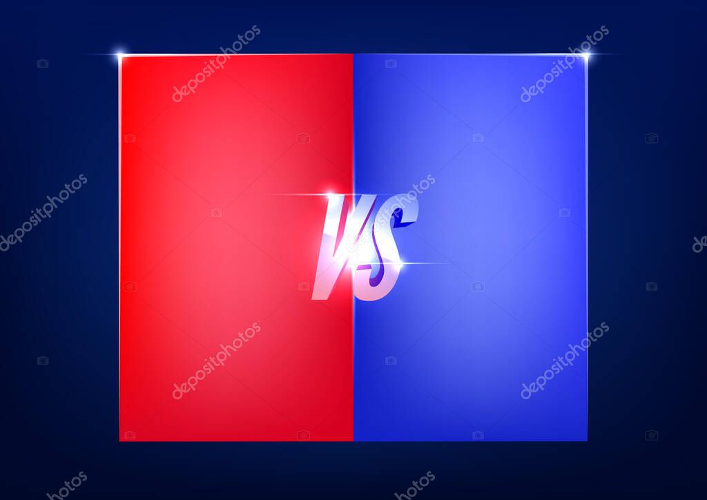 Versus red and blue screen. Fight backgrounds against each other.