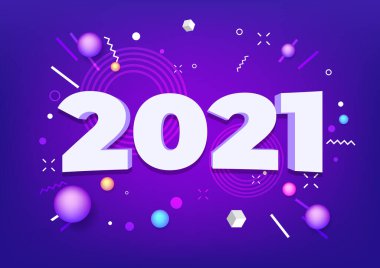 Komik mor arkaplanı olan 2021 yeni yıl sayısı.