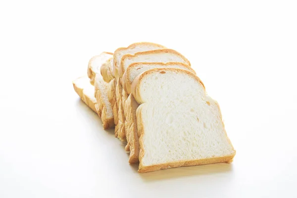 Домашній Слайд Хліб Білому Дерев Яному Столі — стокове фото