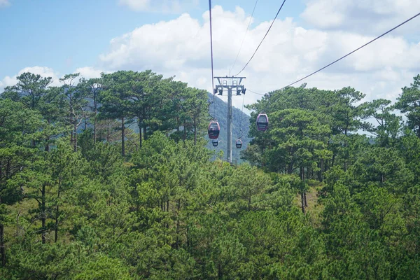 Dalat Cable Car, Route from Robin Hill to Truc Lam Monastery (Chua Truc Lam), at Robin Hill, Dalat, Vietnam.
