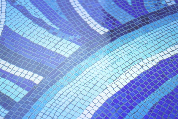 Azulejo Azul Projeto Mosaico Piscina — Fotografia de Stock