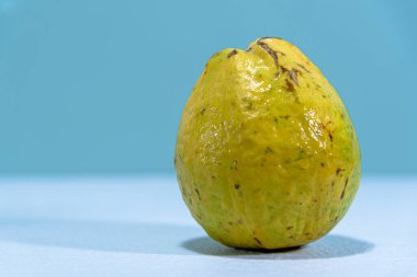 Guava meyvesi (Psidium guajava). Taze meyve. Tropik meyve. Detoks diyeti için yemek. Doğal besinlerin kaynağı. Reçel ve reçel için. Doğal guava. Ticari kullanım için meyve.
