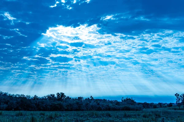 Večer Oblasti Pampa Biome Pozdě Odpoledne Jižní Brazílii Dramatické Nebe — Stock fotografie